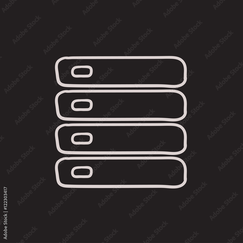 Computer server sketch icon. Computer server sketch icon.