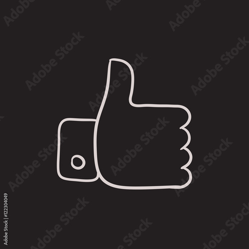 Thumbs up sketch icon.