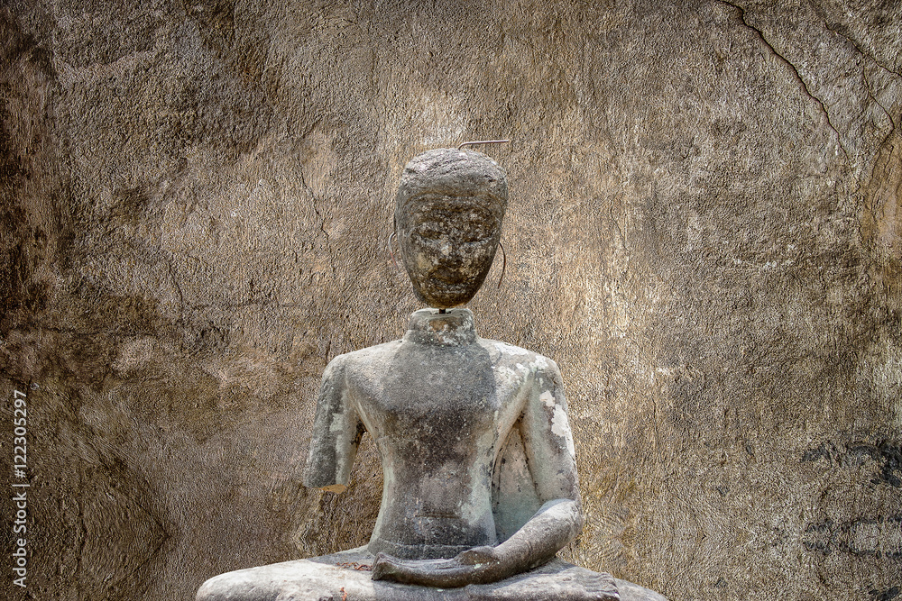 Buddha statue damaged Buddha statue damaged