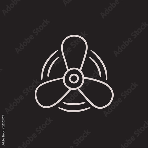 Boat propeller sketch icon.