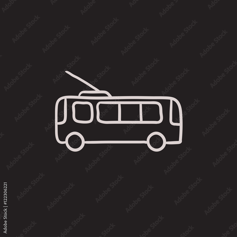 Trolleybus sketch icon.