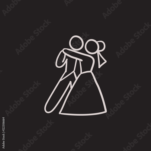 First wedding dance sketch icon.