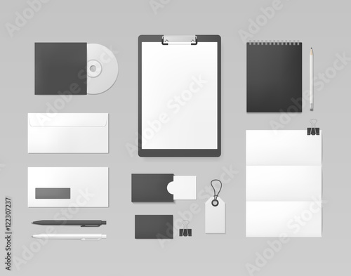 Set of corporate identity and branding template. Business stationery mockup