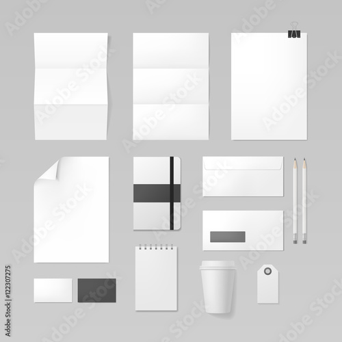 Set of corporate identity and branding template. Business stationery mockup