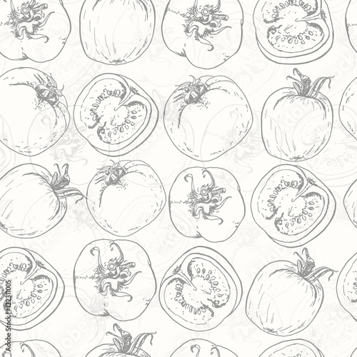 Seamless pattern with tomatos