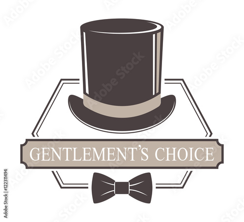 Gentlemens hipster icon logo vector badge