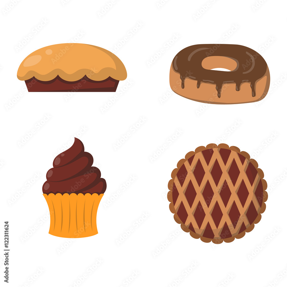 Vector illustration bakery products. Vector illustration bakery products.