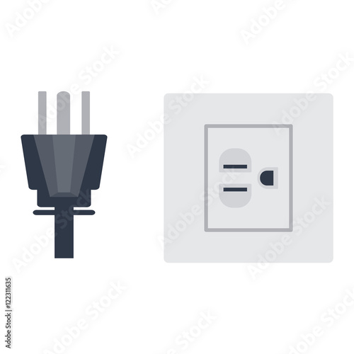 Electrical outlet plug vector illustration.