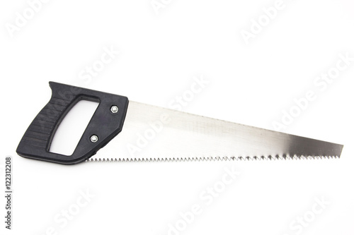 Hand saw on white background