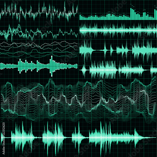 Sound waves set. Music background. EPS 10