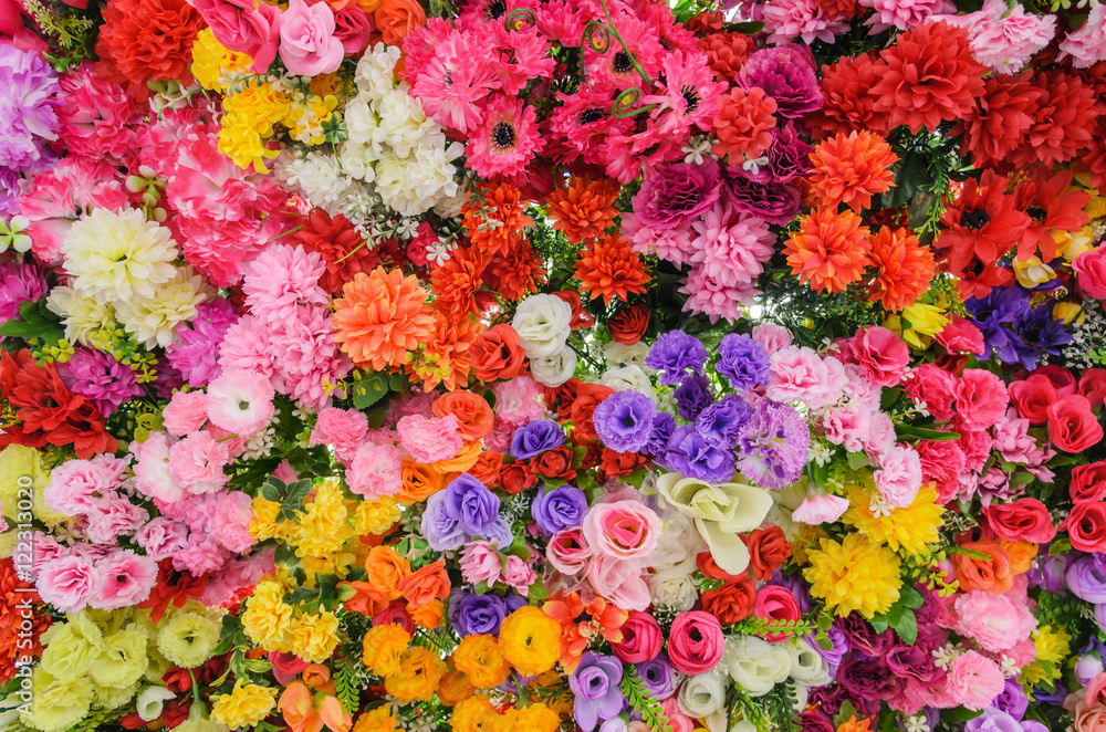 beautyful Colorful mixed bouquet with various spring flowers
