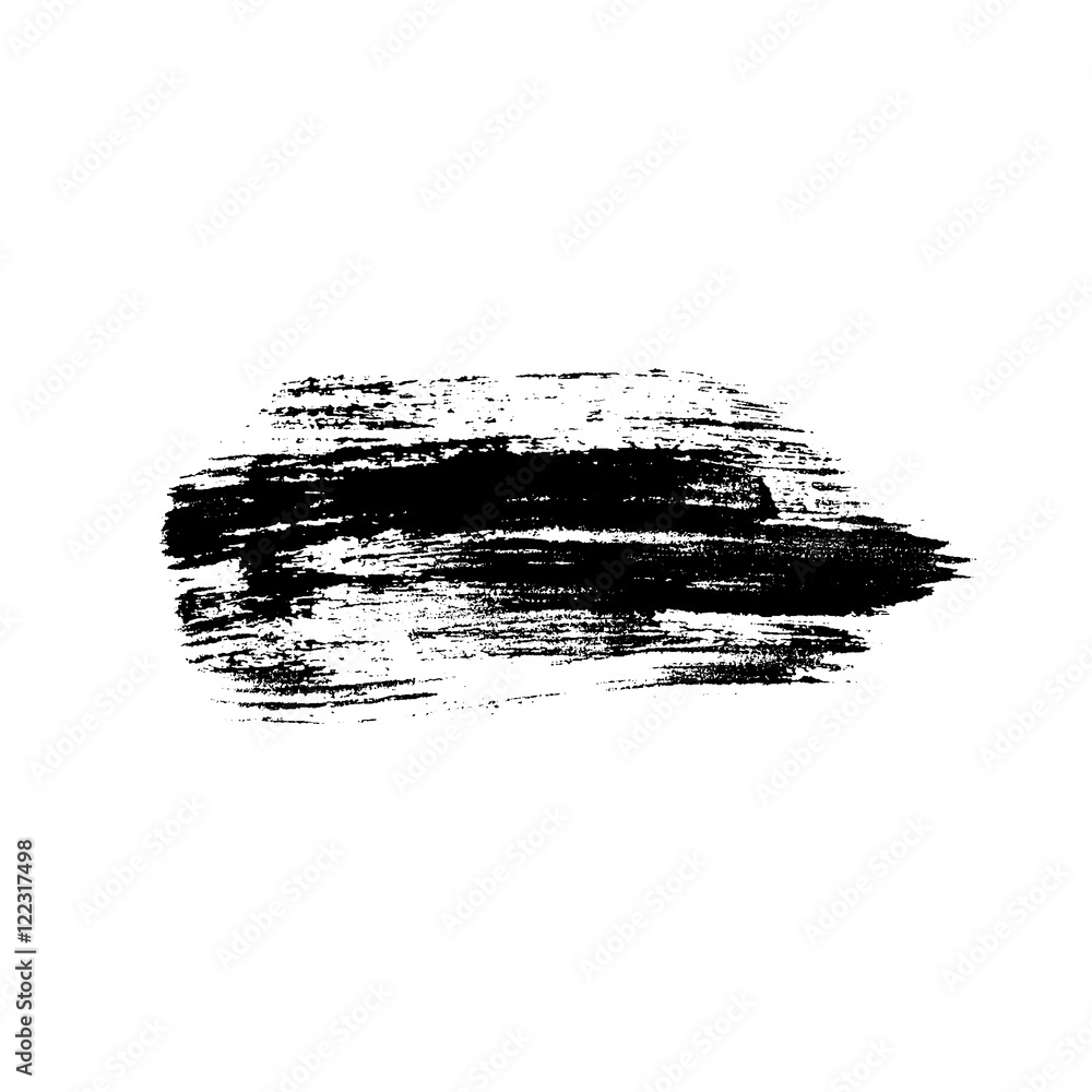 Grunge brush stroke texture, isolated black on white. Paintbrush artistic shape element. Ink line. Watercolor art template. Paint design. Smear creative pattern. Vector illustration Grunge brush stroke texture, isolated black on white. Paintbrush artistic shape element. Ink line. Watercolor art template. Paint design. Smear creative pattern. Vector illustration