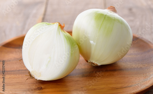 onion on wooden  background