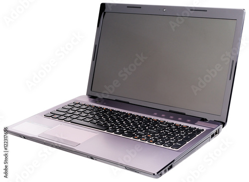 Open laptop (notebook) isometric view isolated on the white background