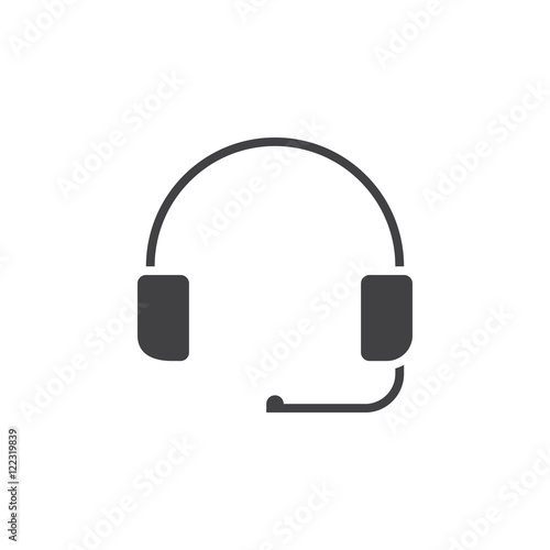 headset icon vector, support solid sign, pictogram isolated on white, logo illustration