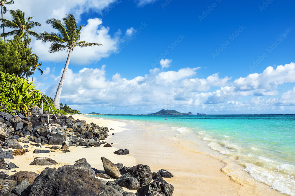 Fototapeta premium Plaża Lanikai, Kailua, Oahu, Hawaje