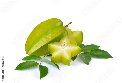 carambole , star fruit on white background