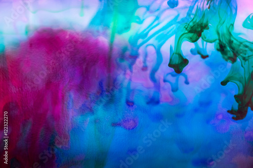 Abstract composition with ink and small bubbles. Beautiful background, texture and colors
