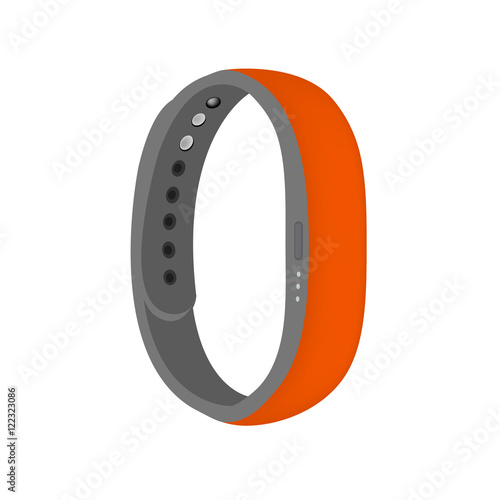 Orange color smart band vector isolated