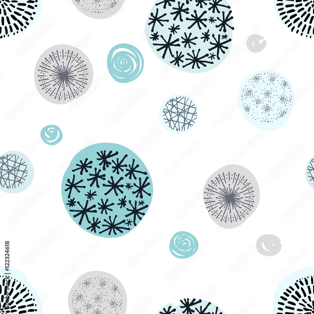 Seamless pattern with hand drawn circle doodle stylish elements. Seamless pattern with hand drawn circle doodle stylish elements.