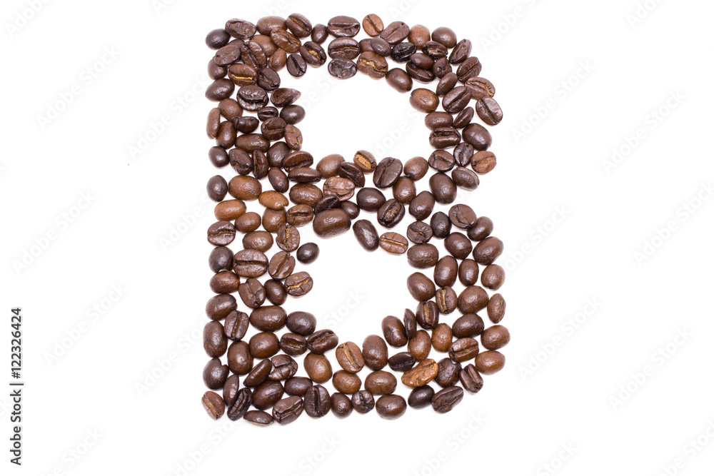 Coffee alphabet isolated on white background Coffee alphabet isolated on white background