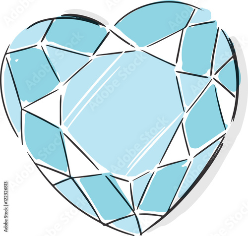 Heart Shaped Diamond Fashion Style Illustration