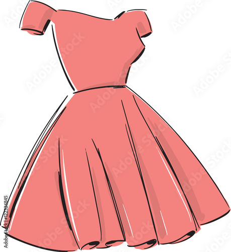 Ladies Party Dress Fashion Style Illustration