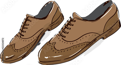 Vintage Mens Shoes Fashion Style Illustration