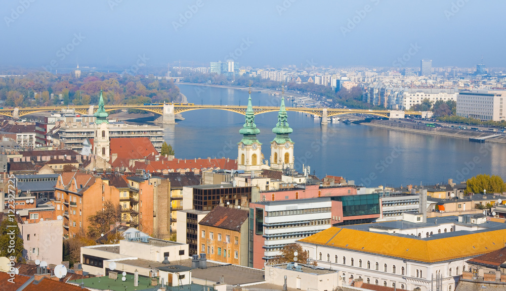 European landmarks - panoramic view of Budapest, Hungary