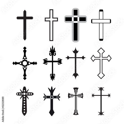 Vector christian cross icons