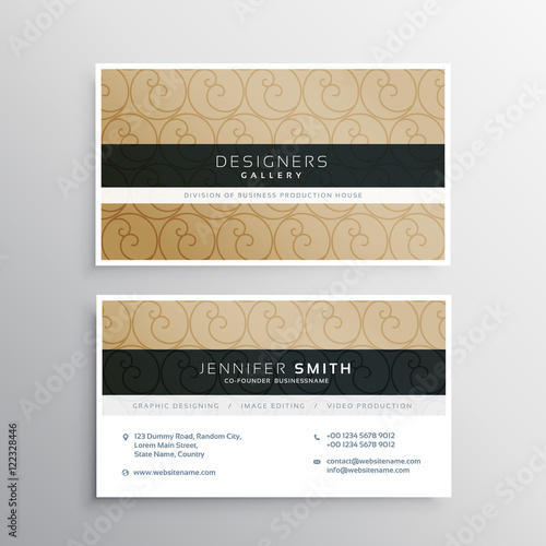 business card design with circlular pattern photo