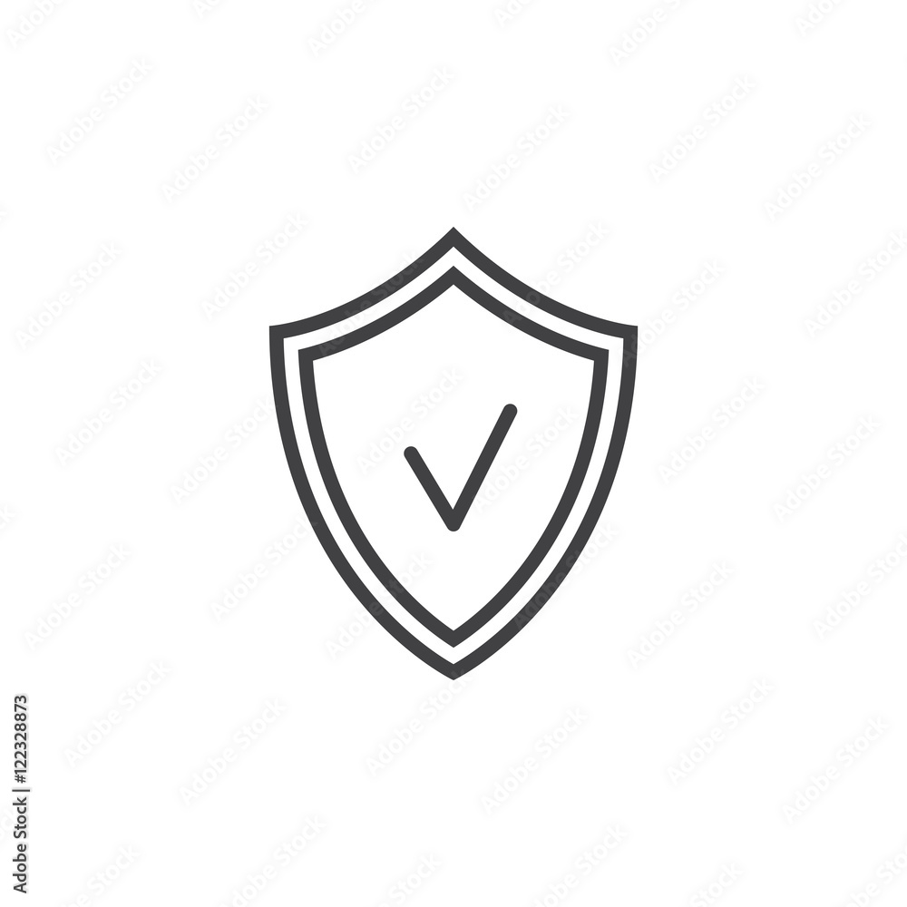 shield line icon, protection outline vector sign, linear pictogram isolated on white, logo illustration shield line icon, protection outline vector sign, linear pictogram isolated on white, logo illustration