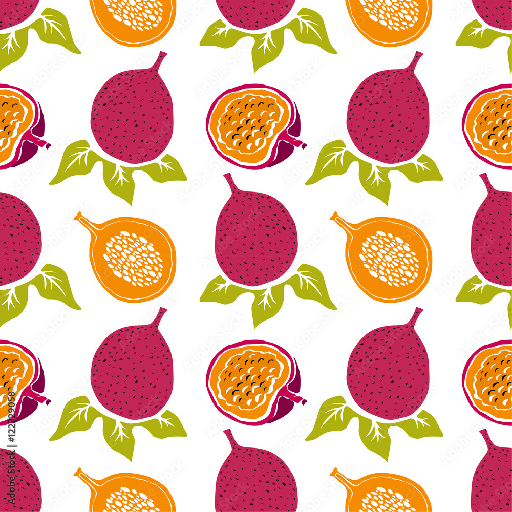 Seamless pattern with passion fruits Seamless pattern with passion fruits