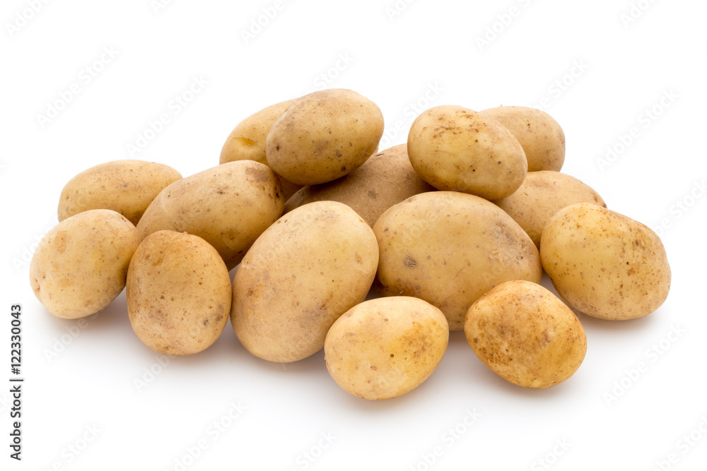 New potato isolated on white background. New potato isolated on white background.