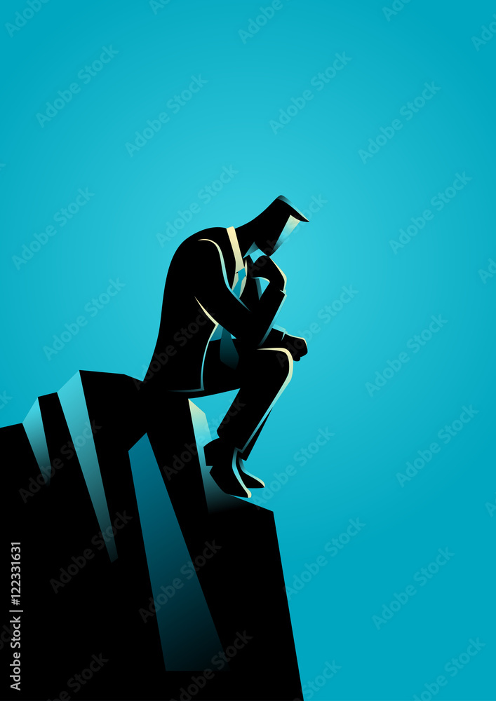 Fototapeta premium Businessman Thinking For Solution