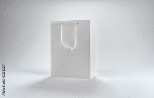 3d render of a generic white shopping bag