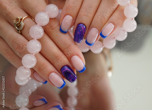 Amazing nails and beautiful clean manicure. Nails are natural. Manicure is made using nails drill machine.