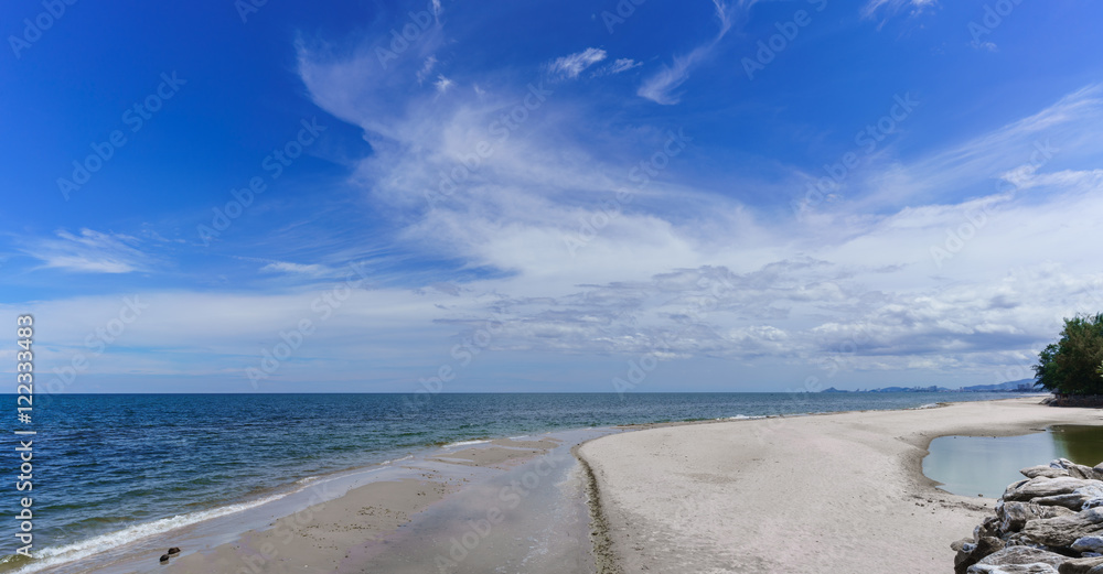 Low tide at Hua Hin beach , Prachuap Khiri Khan Province , Thailand Low tide at Hua Hin beach , Prachuap Khiri Khan Province , Thailand