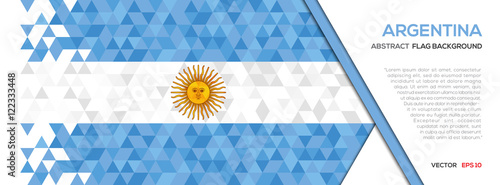Abstract polygon Geometric Shape background.Argentina flag