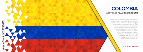 Abstract polygon Geometric Shape background.Colombia flag