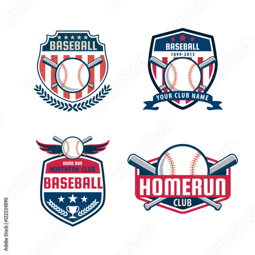 Baseball badge set,sport logo collection,team identity,vector il