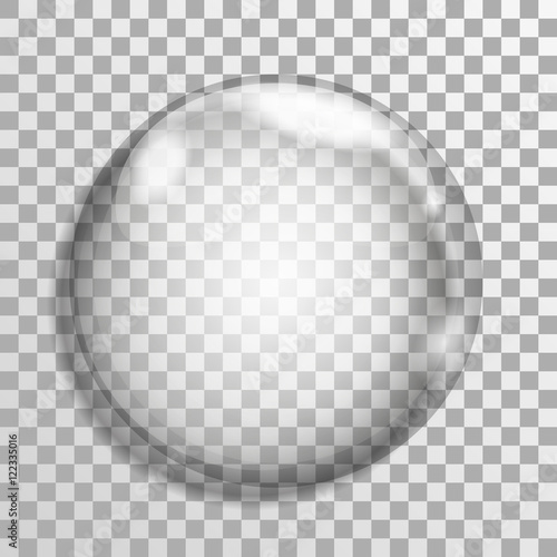 Transparent gray soap bubble, vector illustration, single