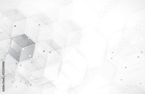 Abstract hexagon background. Technology polygonal design. Digital futuristic minimalism