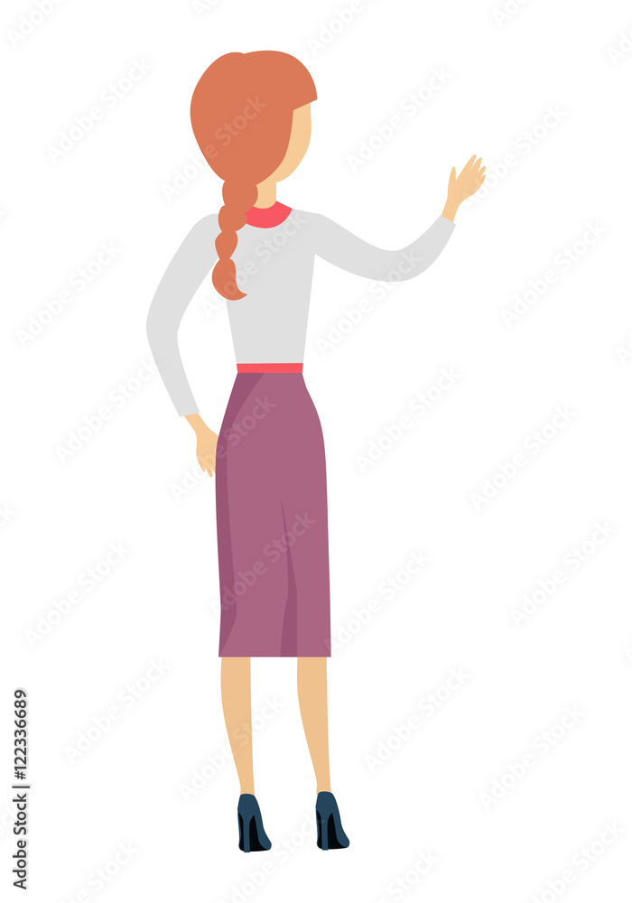 Woman Character Illustration in Flat Design.
