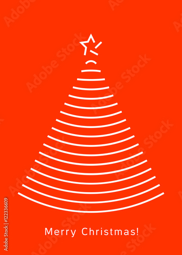 Happy New Year. Red mini christmas tree zen