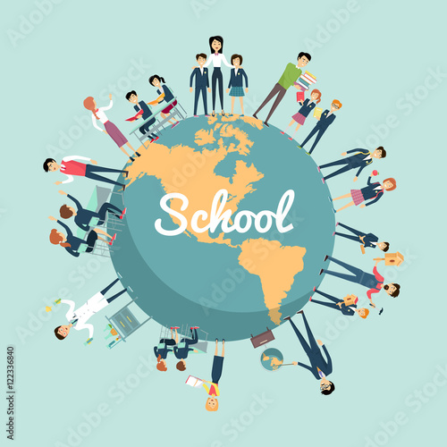 School Education in the World Concept.