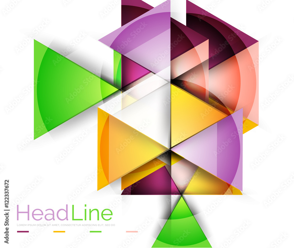 Colorful triangles on white background Colorful triangles on white background