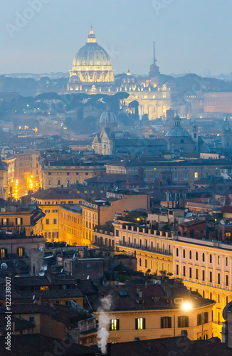 Rome City illuminated view, Italy.