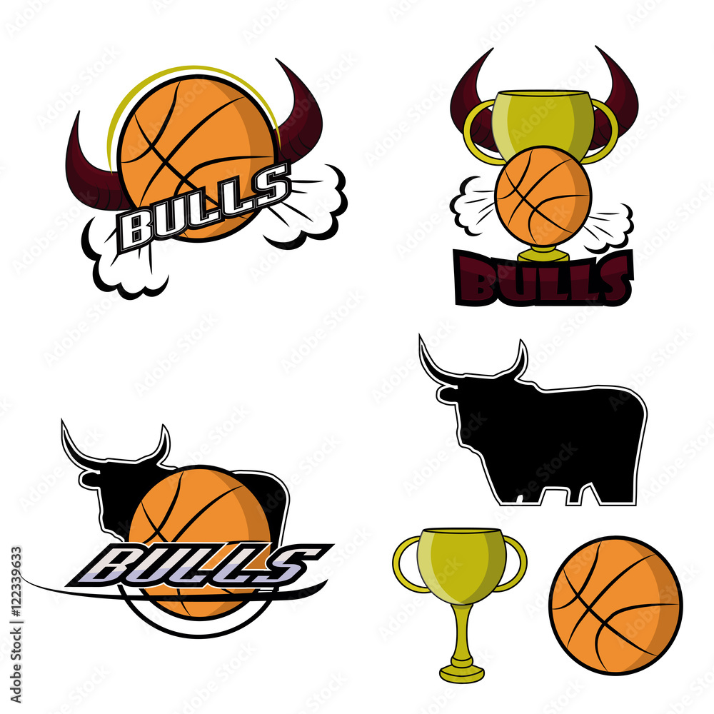 Professional retro basketball logo 