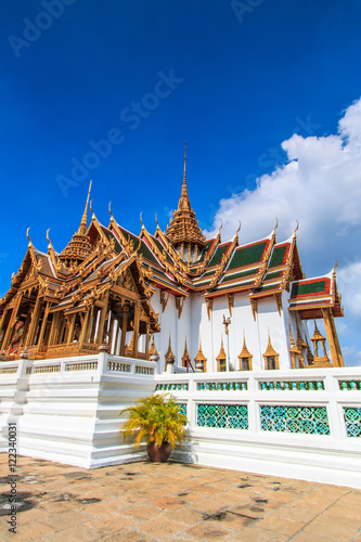 Pagoda at Wat Phra Si Rattana Satsadaram or Wat Phra Kaew in Bangkok of Thailand